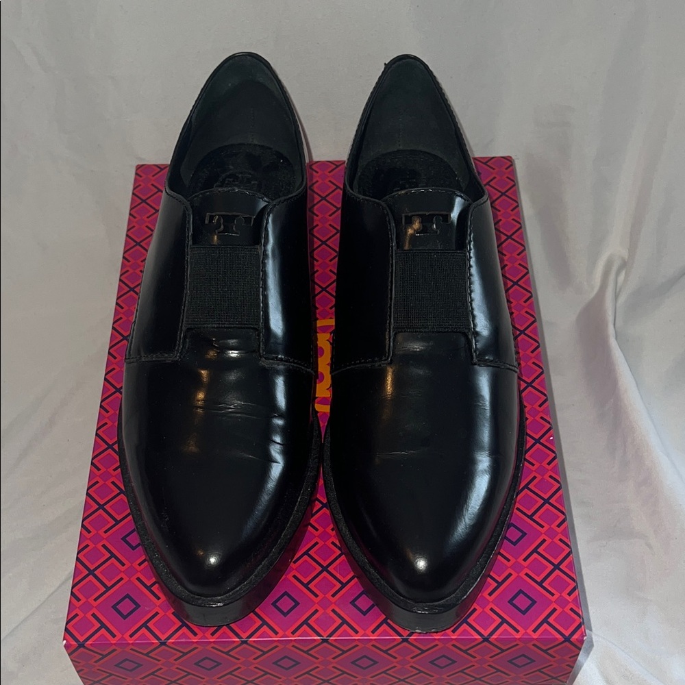 Tory Burch Black Leather Flats